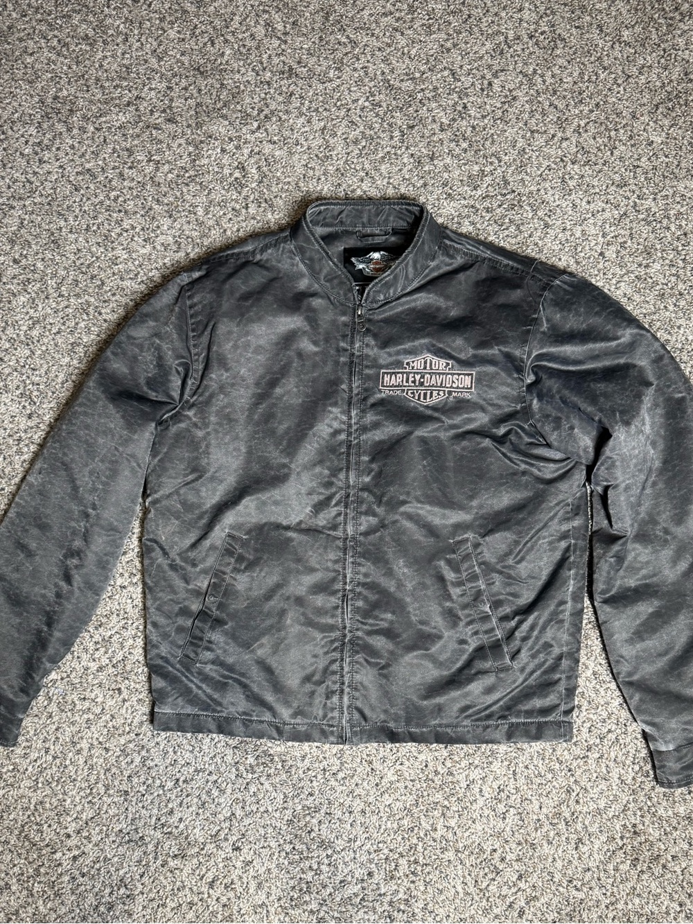 Harley-Davidson Black Zip Front Bomber Jacket